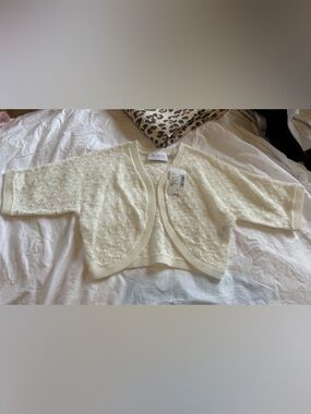 The Children's Place Cream Knit Bolero Cardigan